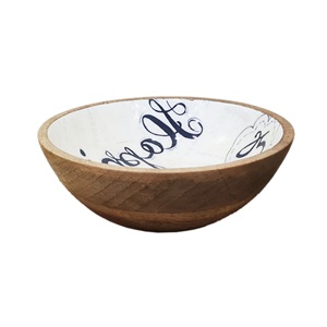 Fait sur mesure en bois naturel saladier de service émail enduit dessus de table bols durables Top vente à bas prix - Product Image 1