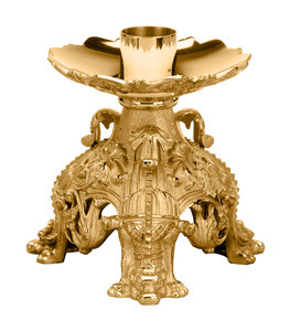 Candelabro de latón con forma de imperdible, candelabro de la Iglesia de la India - Product Image 4