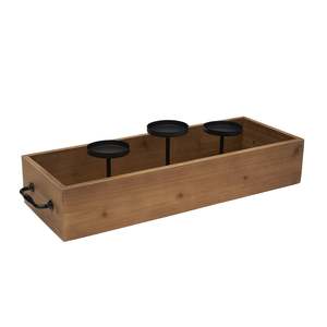 ถาดไม้พร้อมเชิงเทียน - Product Image 1