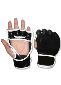 Guantes de Boxeo MMA Hechos a Medida, Medios Dedos, con Elástico, para Uso en Exteriores, Cuero Sintético de PU de Alta Calidad para Entrenamiento y Combate - Product Image 4