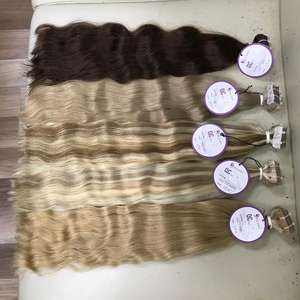 De calidad superior de la cinta transparente en la extensión del pelo humano de la onda Natural estilo - Product Image 1