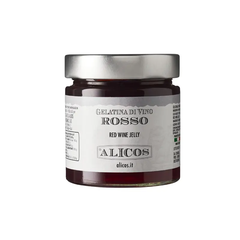 Made in Italy ready to eat 220 g glass jar pudding jelly food nero d'avola red wine jelly for all ages