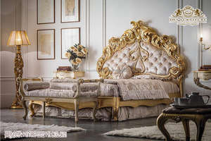 Muebles de dormitorio de tamaño real francés, conjunto de dormitorio de lujo antiguo, Rey, blanco - Product Image 4