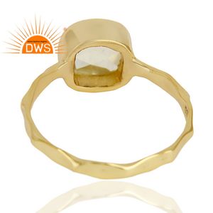 ทุบแหวนเงินแท้925ผู้ผลิตเครื่องประดับทองชุบเบาะรูปร่างมะนาวบุษราคัมตัดเครื่องประดับแหวน - Product Image 3