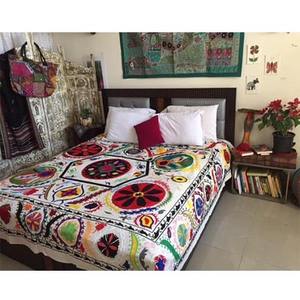 Colcha de algodón con bordado de la India, cubierta de cama individual personalizable, mantel decorativo, ropa de cama colgante de pared, gran oferta - Product Image 1