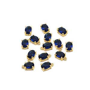 Pierre précieuse iolite à facettes plaquée or, pendentif à broche, collier, breloques, connecteurs de fabrication de bijoux - Product Image 2