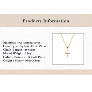 <span class=keywords><strong>ROXI</strong></span> Fashion S925 ciondolo croce in argento Sterling collana zircone colorato oro 18 carati - Product Image 6