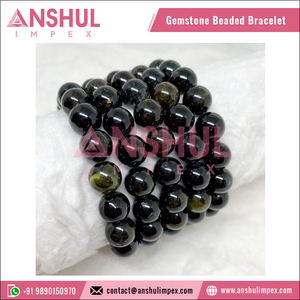 Bulk Selling Top Quality Green Color Healing 7.5in Green Tourmaline Round <b>Gemstone</b> Hand Beaded <b>Bracelet</b> for Meditation - Product Image 6