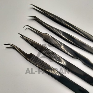 Pince à épiler couleur Plasma noir pour extension de cils pointe en Fiber pointue pince à cils en acier inoxydable durable Logo personnalisé - Product Image 5