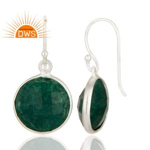 Boucles d'oreilles en argent Sterling fin pour femmes, fabricant de bijoux, pendentifs en pierre précieuse, émeraude et corindon, qualité supérieure, - Product Image 3