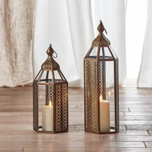 <b>Antique</b> Collection Iron Hanging Lantern <b>Lamps</b> | Tealight Holder With Tealight Candle | Hanging Light for Indoor/Outdoor Home Dec - Product Image 1