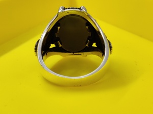 Anillo de Ónice Negro con Engaste de Plata de Ley 925, Estilo Casual, Unisex, Joyería de Alta Calidad - Product Image 2