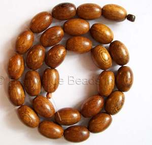 Cuentas Ovaladas de Madera de Roble Natural Marrón de 15x10 mm, Longitud del Hilo de 16 Pulgadas (40,6 cm) - Product Image 1