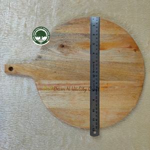 Juego de utensilios de cocina de bambú redondo Vintage Life Inc. para queso y comida, tabla de cortar de madera decorativa para fiesta de boda - Product Image 3