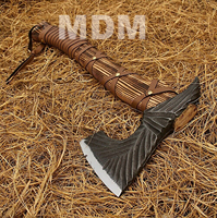 HACHE BUSHMAN VIKING FONCTIONNELLE 1095 CARBONE FABRIQUÉE À LA MAIN SUR MESURE AVEC MANCHE EN BOIS DE FRÊNE