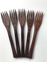 Juego de Cuchara y Tenedor de Ébano Sostenible al por Mayor, Cubiertos Reutilizables de Madera de Coco, Alta Calidad, Hechos a Mano, Origen Vietnam, Marca COCO-ECO