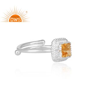Shining Citrine ผู้จัดจำหน่ายแหวนพลอย925แหวนเงินแท้เครื่องประดับผู้ค้าส่ง - Product Image 3
