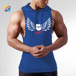 Débardeur à capuche pour hommes, style mode été, sport, gym, écologique, 100% coton, musculation professionnelle, 2022 BEAST - Product Image 2