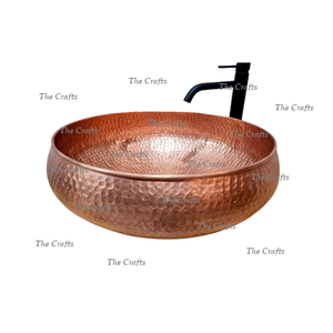 อ่างล้างหน้าทรงกลมแบบโมเดิร์นทำจากทองแดงพร้อมที่ระบายน้ำคุณภาพระดับพรีเมียมอ่างล้างหน้าในห้องน้ำสำหรับใช้ในบ้านโรงแรมร้านอาหาร - Product Image 3