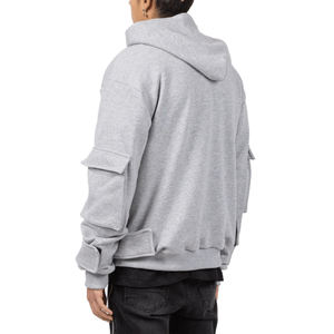 Sudadera con capucha de tela de polialgodón transpirable para hombre, con el mejor diseño, coste de fábrica, para invierno, con logotipo personalizado - Product Image 4