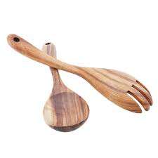 <b>Wooden</b> Spoon <b>Ladle</b> Utensils Fork Spoons Kitchen Cooking & 11 Inch Best Serving Salad Spoon for Handle Hole - Product Image 4