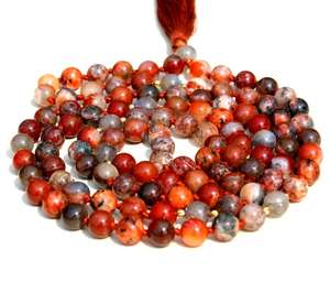 Tibétain 108 Mala perles pierres précieuses rondes perles Mala collier - Product Image 4