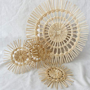 Manteles Individuales redondos de ratán para el hogar, conjunto de adornos naturales para el hogar, decoración tejida a mano, venta al por mayor en Vietnam - Product Image 5