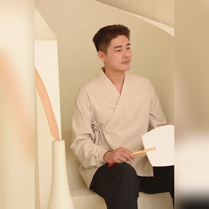 เสื้อใส่สบาย/วัสดุเย็นและนุ่ม/เสื้อฮันบกผู้ชาย/แฟชั่นเกาหลี/สไตล์ฟิวชั่น - Product Image 1