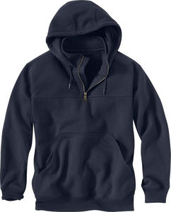 2024 venta al por mayor Sudadera con capucha 1/4 Zip hombres algodón polar sudaderas con capucha liso bordado en relieve personalizado hombres ropa XXL DTF - Product Image 2