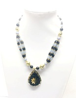 Collier pendentif en perles de verre soufflé à la main, forme EMOTION, bijoux de mode pour femmes, accessoire, cadeau d'Inde, anniversaire, fiançailles