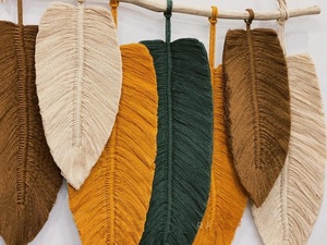 Macramé de Pared Estilo Boho con Hojas para la Mejor Decoración - Product Image 3