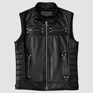 Chaleco de Motociclismo Deportivo para Hombre, Elegante, de Cuero Genuino de Alta Calidad, Transpirable e Impermeable - Product Image 1