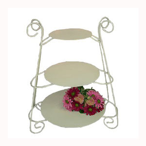 <b>Cake</b> Tool 3 Tier <b>Cake</b> Server <b>Stand</b> <b>White</b> Powder Coated Metal <b>Cake</b> <b>Stand</b> Luxury Hotel Home Birthday Celebration Decoration - Product Image 1