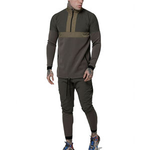 Hot Sale Skinny Solid Anti-Bacterial Custom Logo Sports Gym Wear <b>Velour</b> <b>Tracksuits</b> <b>Men</b> Hoodie Sweatshirt Jogging Suits Blank - Product Image 2