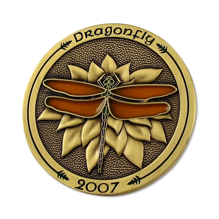 Dragonfly Rare Dragonfly Granulating Effect Cheap Challenge Coins