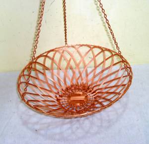 Venta al por mayor de alambre de metal rosa oro hierro frutas hogar cesta de alambre de alta calidad cesta decorativa - Product Image 5