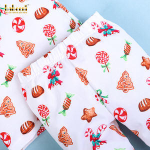 BB2371 Vêtements de détente décontractés de Noël pour filles 100% coton Vêtements pour enfants - Product Image 4