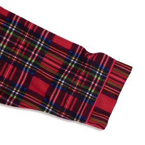 Conjunto de Pijama de 2 Piezas para Bebés y Niños Pequeños, con Botones a Presión, Estampado Personalizado, Tartán Rojo, Invierno, Térmico, Transpirable, OEM Camboya - Product Image 4