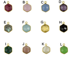 Conector hexagonal bohemio hecho a mano, bisel chapado en oro Vintage con componentes de joyería de declaración de varias piedras - Product Image 1