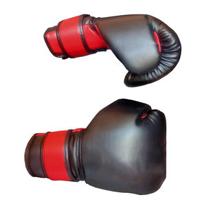 ถุงมือมวยสำหรับผู้ใหญ่ชายและหญิง,ถุงมือมวยย้อมสีดำแดงแบบเรียบ - Product Image 2