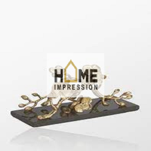 Articles d'artisanat moderne et élégant de qualité supérieure : Housses de mouchoirs et sous-verres en marbre avec bordure dorée antique en métal - Product Image 2