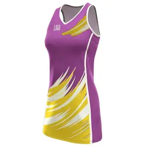 Son yeni varış popüler tasarlanmış ucuz fiyat Polyester/Spandex yapılmış Netball elbiseler kadın üniforma tam set