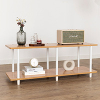 Console moderne en bois blanc avec étagères de rangement ouvertes à trois niveaux pour micro-ondes et four de cuisine, idéale pour les restaurants