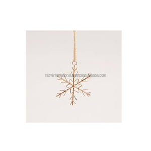 Shiny Gold Plating Metal Zinc Alloy <b>Christmas</b> Tree Decor Jeweled Snowflake Hanging Ornament - Product Image 1