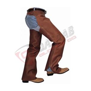 Men's Style Low Price Genuine Browned Leather Breathable Equestrian-Equipment High Quality Horse Riding <b>Chaps</b> With Buckled - Product Image 3