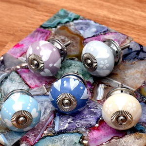 Boutons en céramique faits à la main en gros coeur violet bouton d'armoire rond poignées de porte fabricant de quincaillerie poignées de tiroir Lot en vrac - Product Image 4