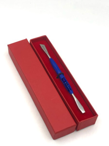 Meilleur vente en gros Nouveau design Poussoir à ongles avec manche en plastique bleu en acier inoxydable avec votre propre instrument de beauté avec logo personnalisé - Product Image 5