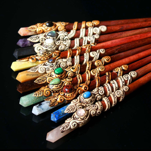 Varitas de arcilla polimérica con diseño de chocolate y rayas, piedras preciosas, cristal de cuarzo, atrapasoles, cuentas de arcilla polimérica de 6 mm en forma de torre - Product Image 5