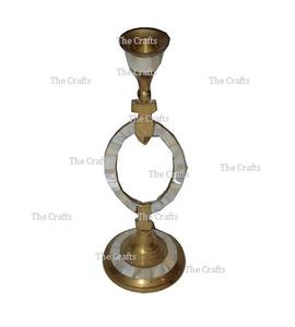 Bougeoir de travail en laiton et nacre plus grand bougeoir de qualité pour la maison hôtel et décor de mariage - Product Image 4