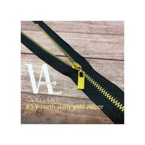Fermeture éclair en or brillant, longueur et motifs personnalisés, vente en gros #3, 100 pièces - Product Image 1